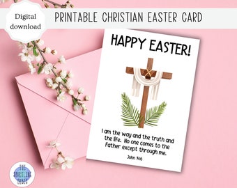Printable Christian Easter Card | John 14:16 | Religious Easter Card | 5x7inches | PDF