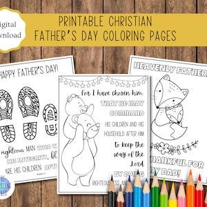 Páginas para colorear cristianas para el Día del Padre para imprimir / Actividades para el Día del Padre / Hojas para colorear para el Día del Padre / Juego de 3 / Tamaño A4 y carta de EE. UU.