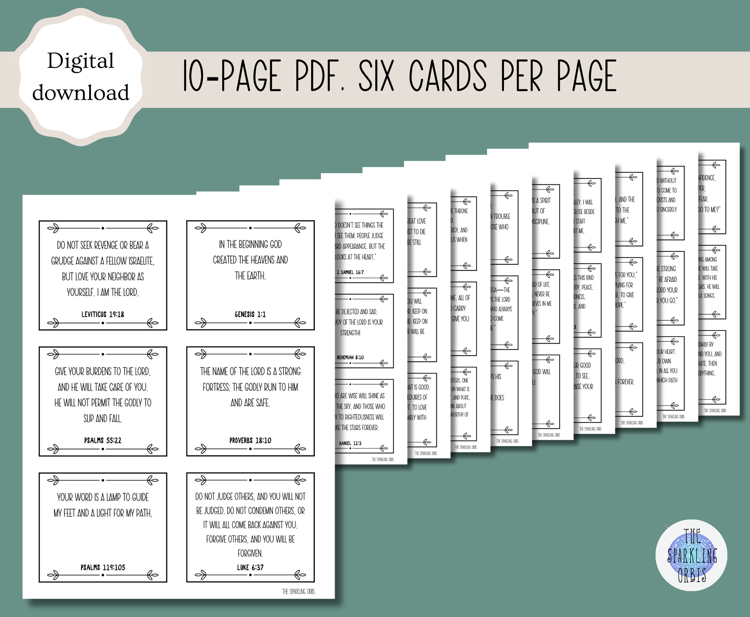 Set of 60 Printable Bible Verse Cards | for Inspiration and ...