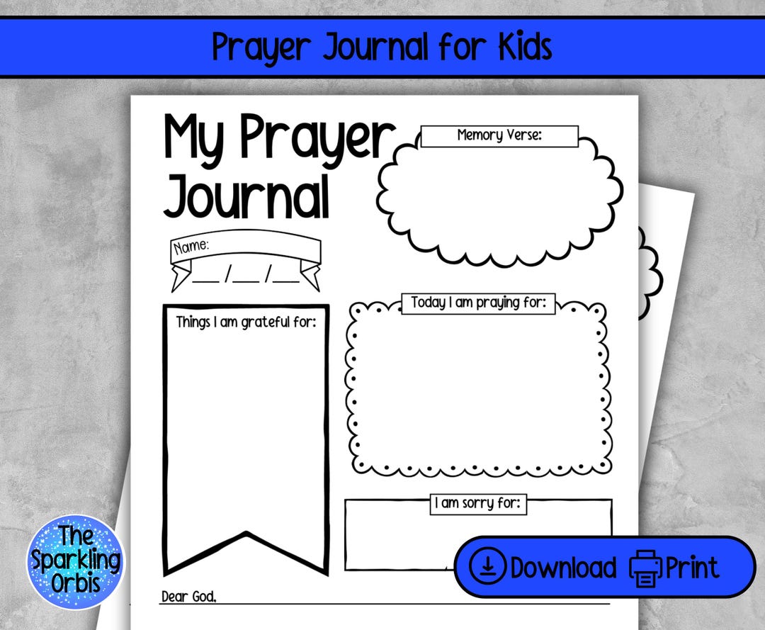 Printable My Prayer Journal Template for Children | Prayer Journal ...