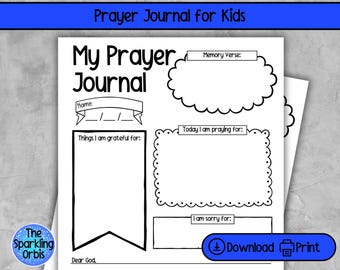 Printable My Prayer Journal Template for Children | Prayer Journal | Sunday School Notes | PDF | US Letter and A4 sizes