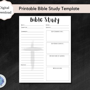 Printable Bible Study Template | Bible Study | Chapter and Verse ...