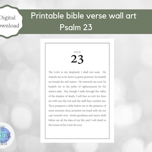 Psalm 23 | The Lord is My Shepherd | KJV | Bible Verse Wall Art | Digital Download | JPEG and PDF