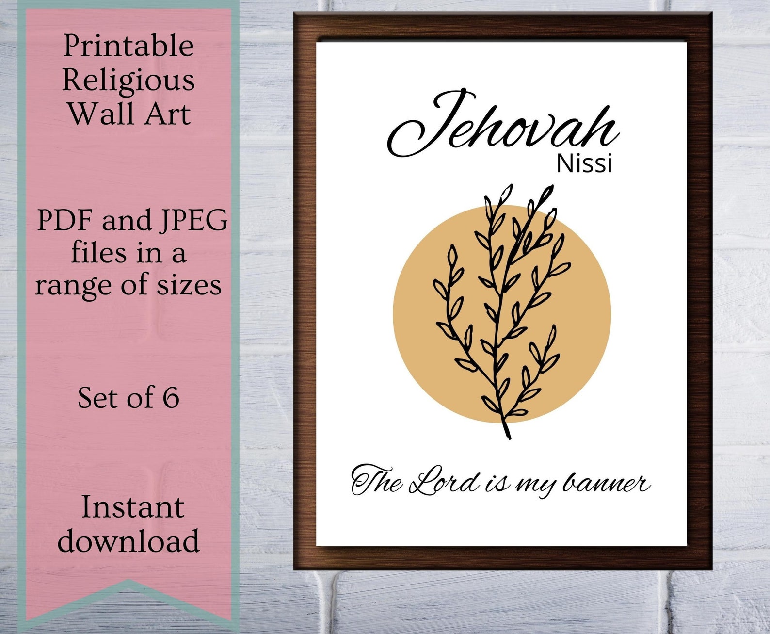 Printable Christian Wall Art Set of 6 Names of God - Etsy