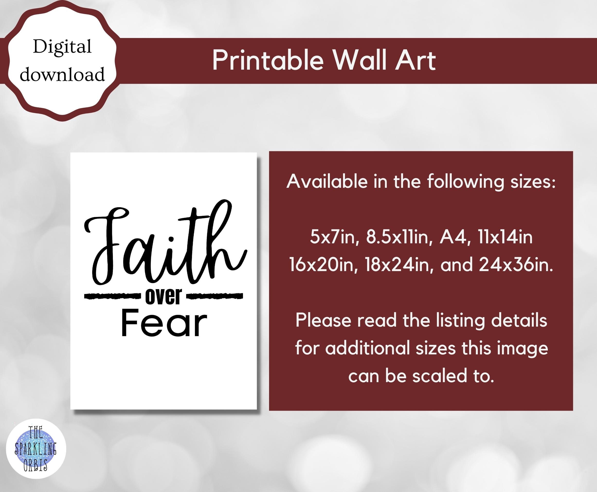 Printable Inspirational Wall Art | Faith Over Fear | Home Decor ...