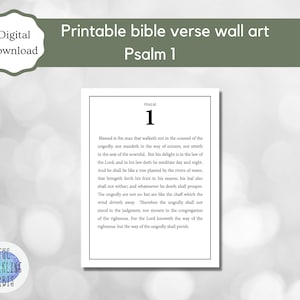 Psalm 1 | KJV | Bible Verse Wall Art | Digital Download | Printable Wall Art | Christian Prints | JPEG and PDF