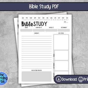 Printable Bible Study Worksheet | Bible Verses | PDF | US Letter and A4 ...