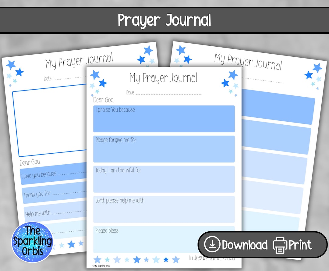 Printable Prayer Journal for Children | Sunday School Notes (PDF) - Etsy