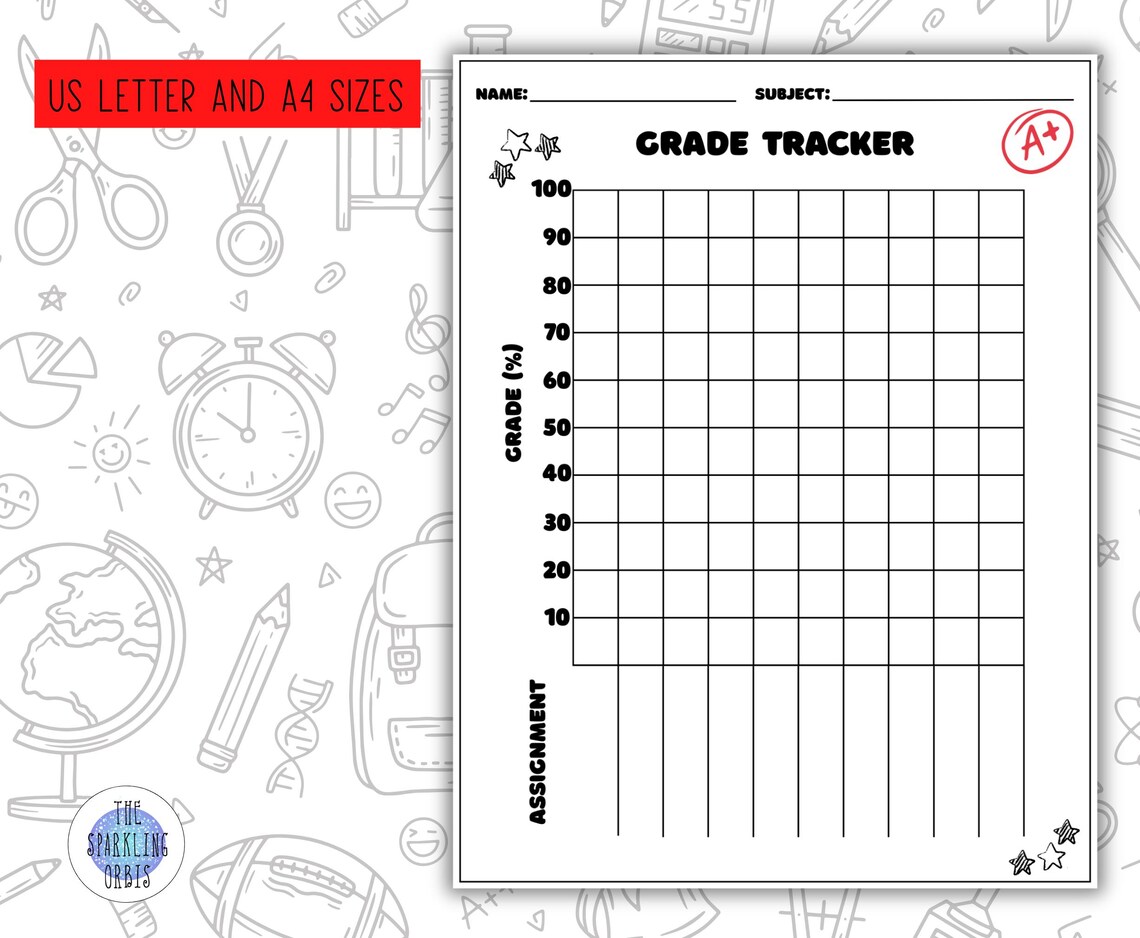 Printable Grade Tracker for Students | Student Data | Progress Tracker ...