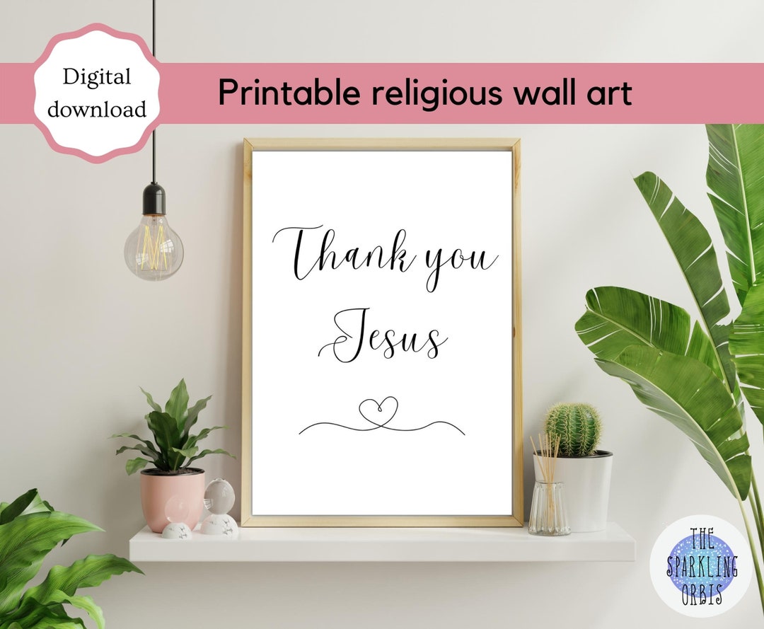 Printable Thank You Jesus Wall Art | Christian Wall Art | Home Decor ...