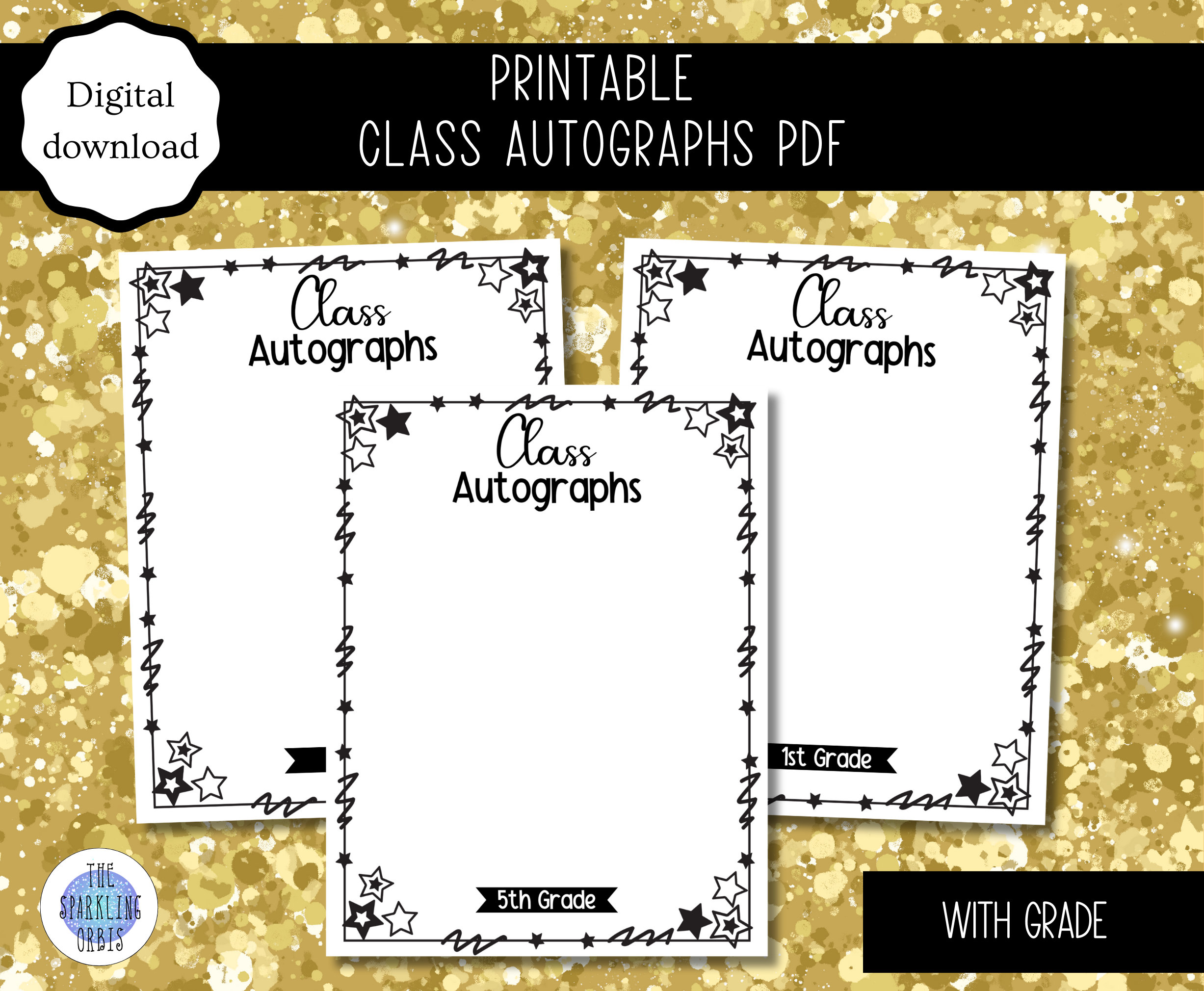 Printable Class Autographs PDF With Grade | Class Signatures ...