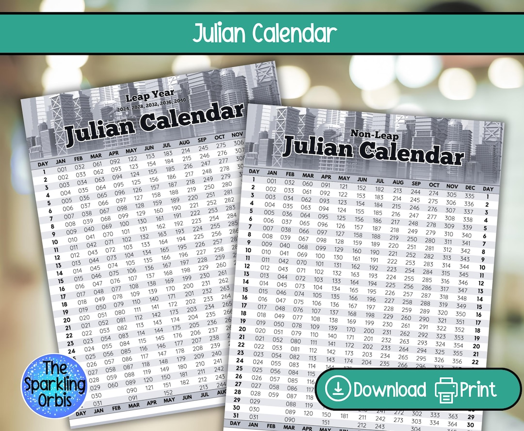 Leap Year Digit Julian Date Printable Julian Calendar: Leap Year