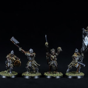 5 Archers Scouts Uruk Hai – Figurines Métal – Seigneur Des Anneaux / Warhammer