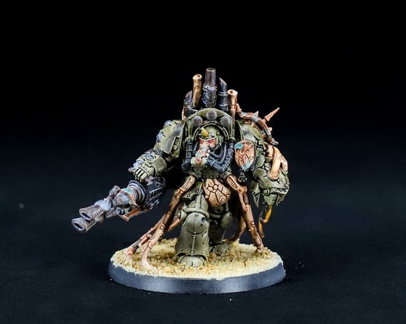 ウォーハンマー 40,000 デスガードペイント済みミニチュア 伝染の王 - デスガード - プロペイントされたウォーハンマー 40K