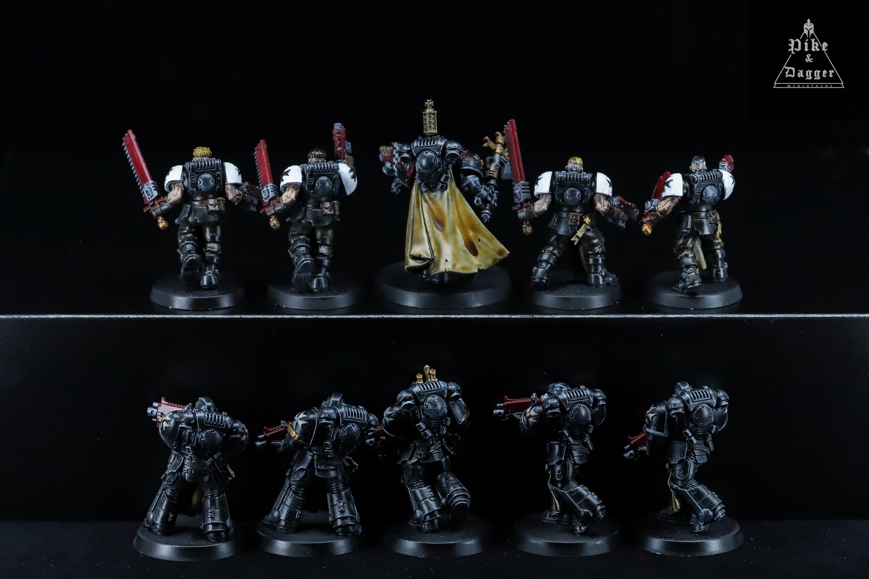 Warhammer 40K Black Templars Primaris Crusader Squad - 1/18 Scale Tabletop Game Miniatures 4 Figures