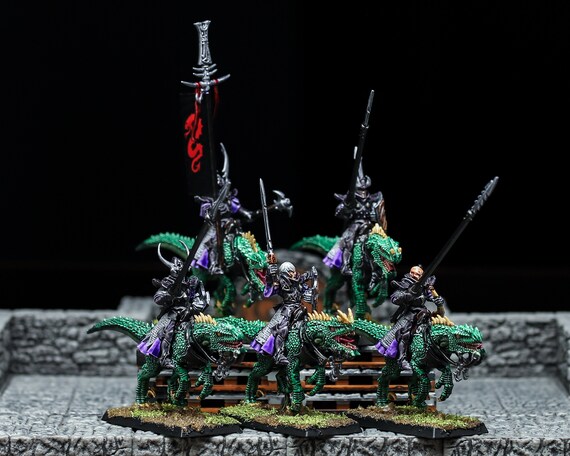 Warhammer Dark Elves ミニチュアセット Warhammer Dark Elf Battalion (** INCOMPLETE **) Plastic OOP