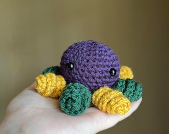 Crochet Mardi Gras Mini Amigurumi Octopus Toy