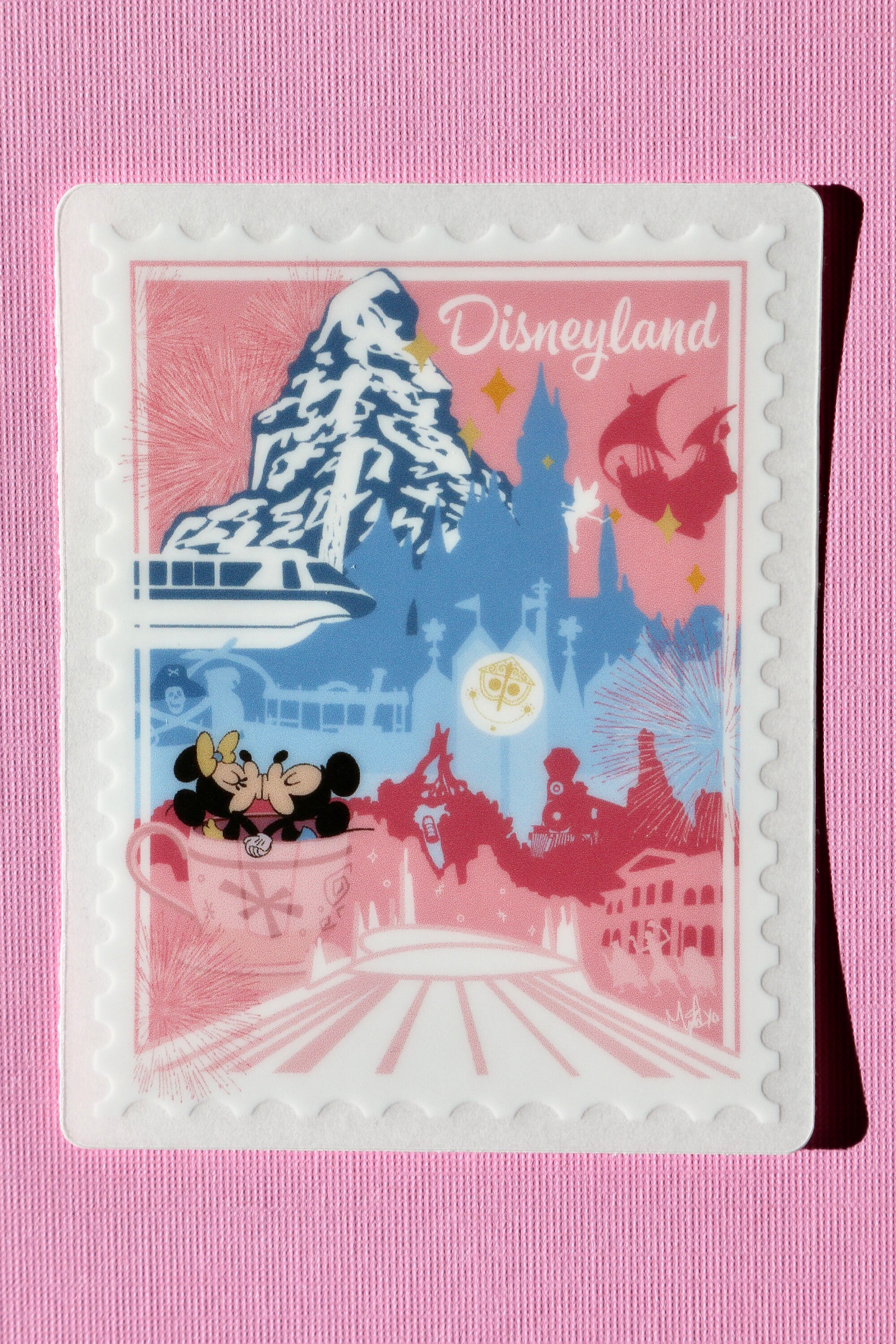 Disneyland Postage Stamp Sticker Disneyland Sticker Disney Etsy