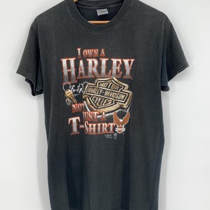 80s 3D Emblem Harley Davidson One Hot Piece of American Steel T 