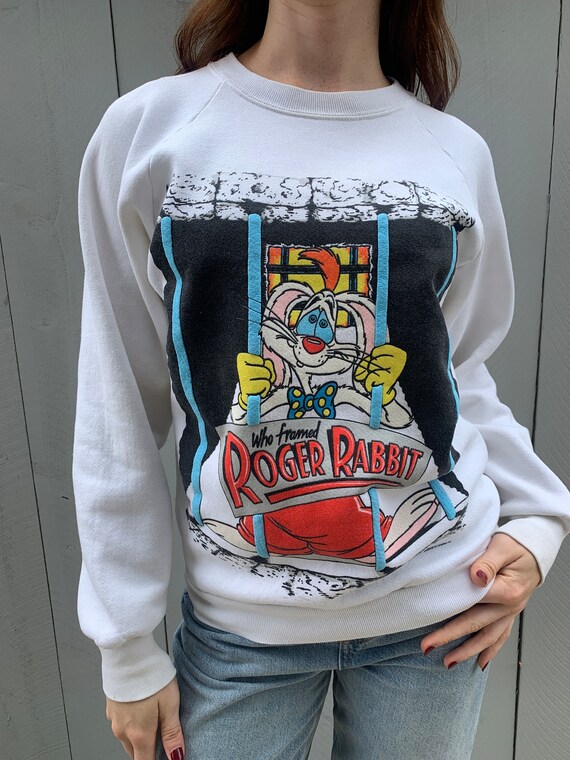 Rare Vintage 1987 Roger Rabbit Crew Fleece with Puff … - Gem