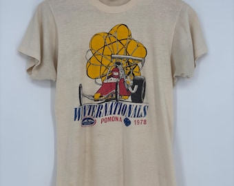 Vintage 1978 Dragster Race Tee, Internationals Pomona Speedway