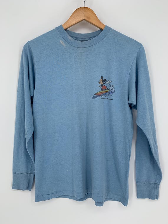 Vintage 1980's Disney Mickey Mouse Surfing Long S… - image 2