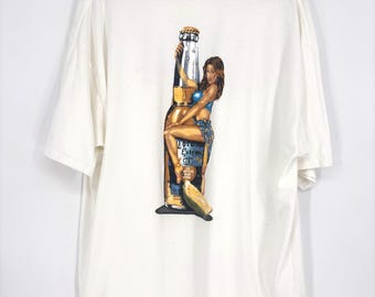 Vintage Y2K Corona Beer Pinup Girl Tee, Size XL