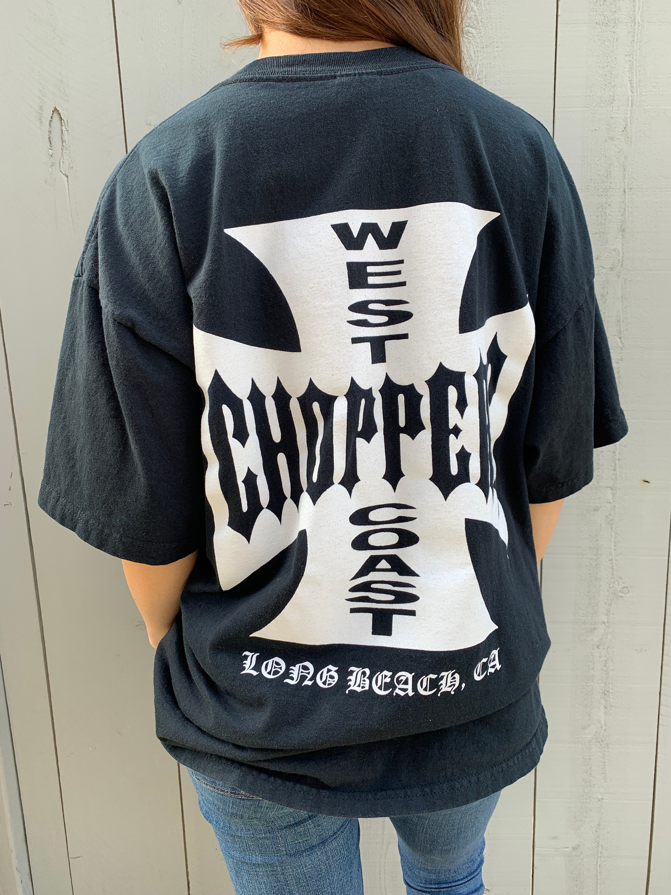 WEST COAST CHOPPERS IRON CROSS ロンT 2XL WEST COAST CHOPPERS ORIGINAL IRON CROSS T-SHIRT BLACK/RED