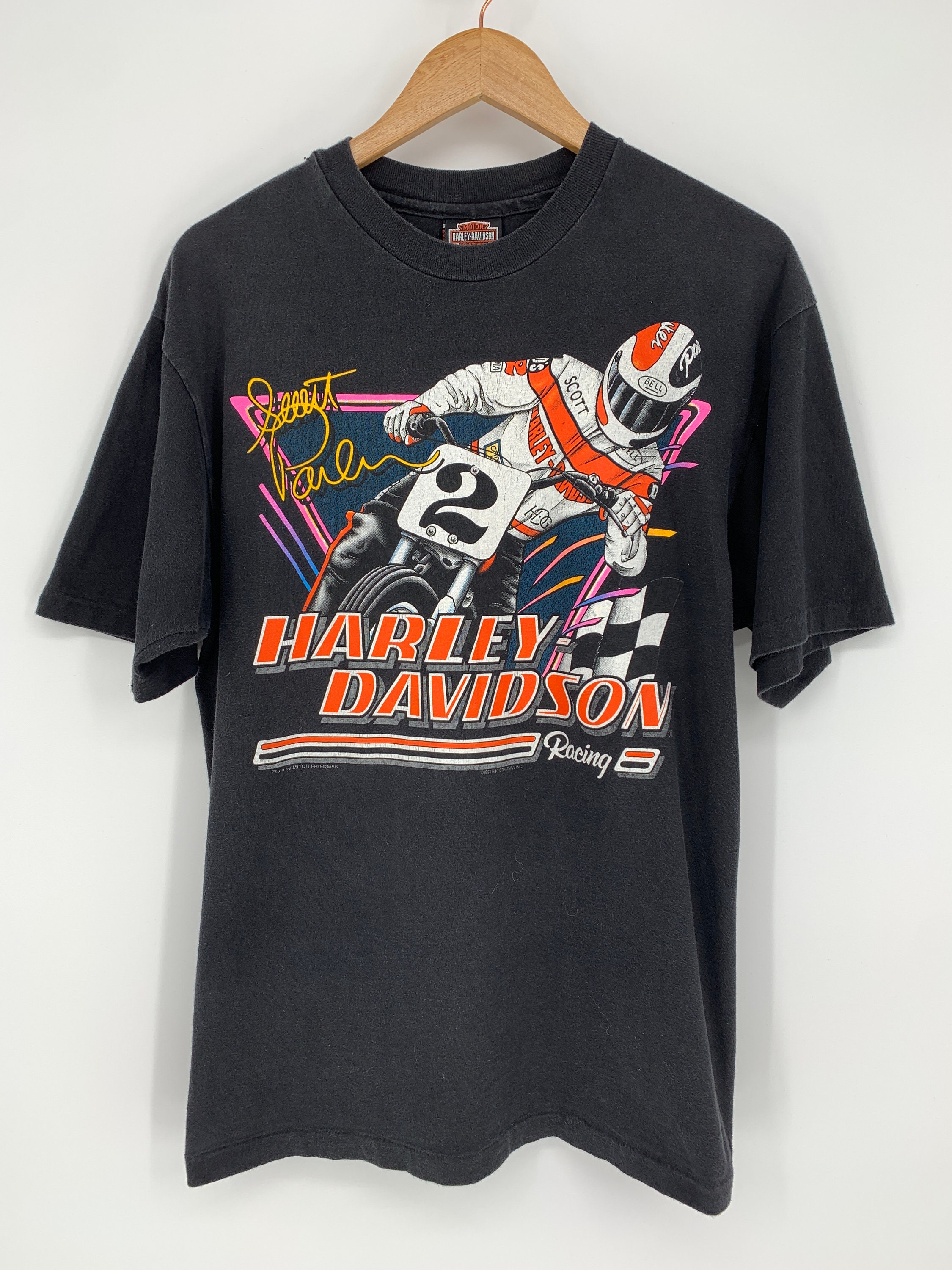 Vintage 1993 Harley Davidson Racing Tee, Scott Parker Vintage 1993 Harley Davidson Racing Tee, Scott Parker