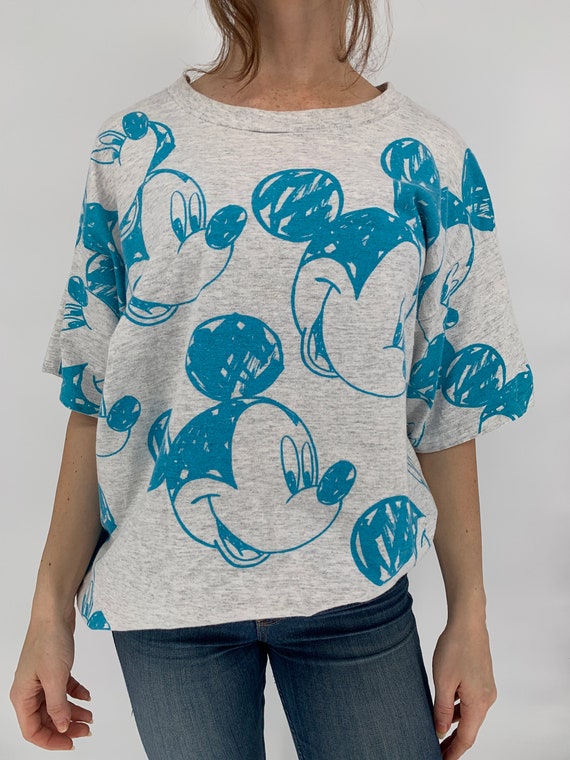 Super Cute Vintage Disney Mickey Mouse AOP tee, S… - image 2