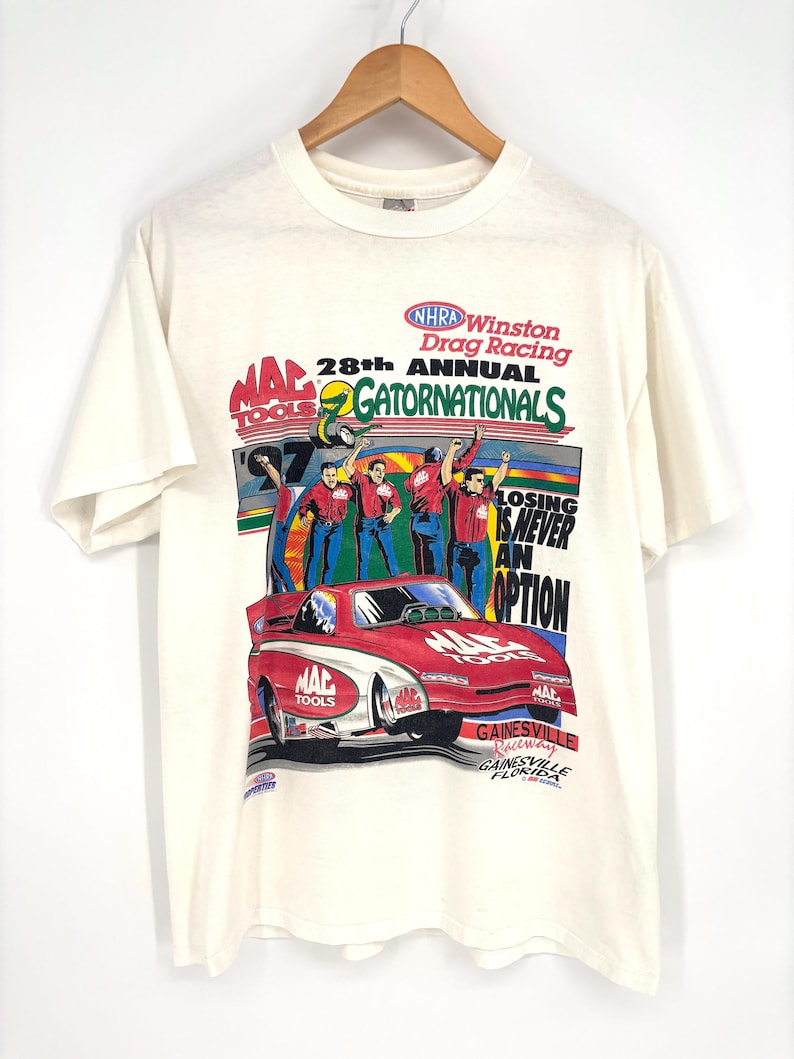 Vintage NHRA Winston Drag Racing Mac Tools Gatornationals Tee, Large image 1