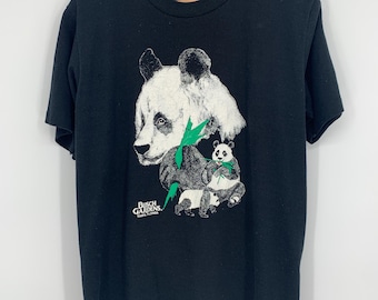Camiseta vintage de panda de Busch Gardens - Costura sencilla - Fabricada en EE. UU. - Talla grande