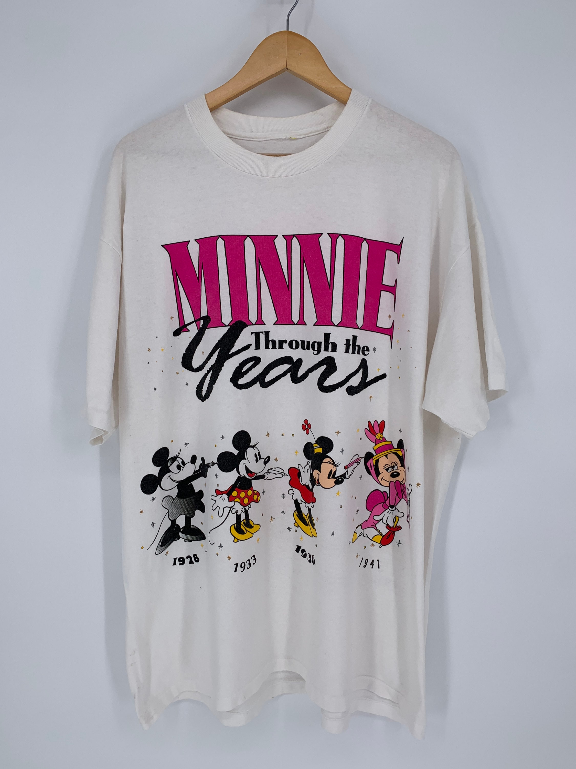 Vintage Disney Minnie Through the Years Tee, Size 2XL, Excellent 
