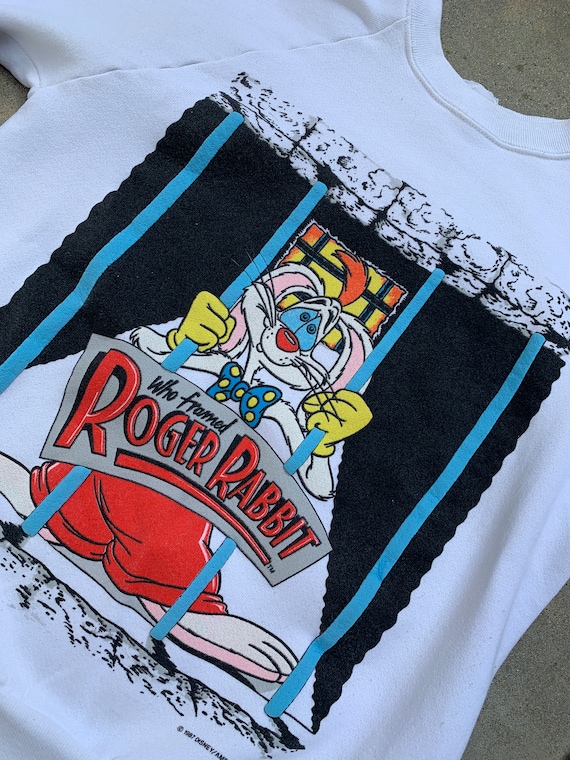 Rare Vintage 1987 Roger Rabbit Crew Fleece with Puff … - Gem