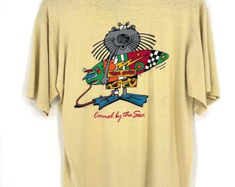 Vintage 80's Crazy Shirts Funny Carmel By the Sea Tee, Single Stitch, Made in USA