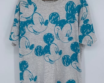 Vintage Mickey Mouse Tee: All Over Print, Single Stitch (XL)