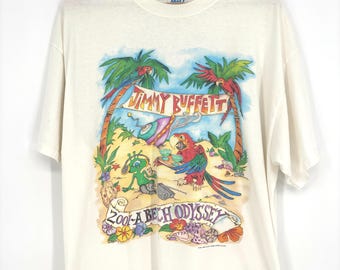Vintage 2001 Jimmy Buffett Tour Tee, 2001 Beach Odyssey, Size XL