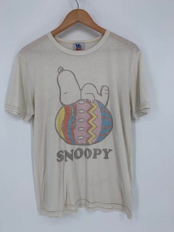 Vintage Peanuts x Beams Snoopy Easter egg t-shirt… - image 1