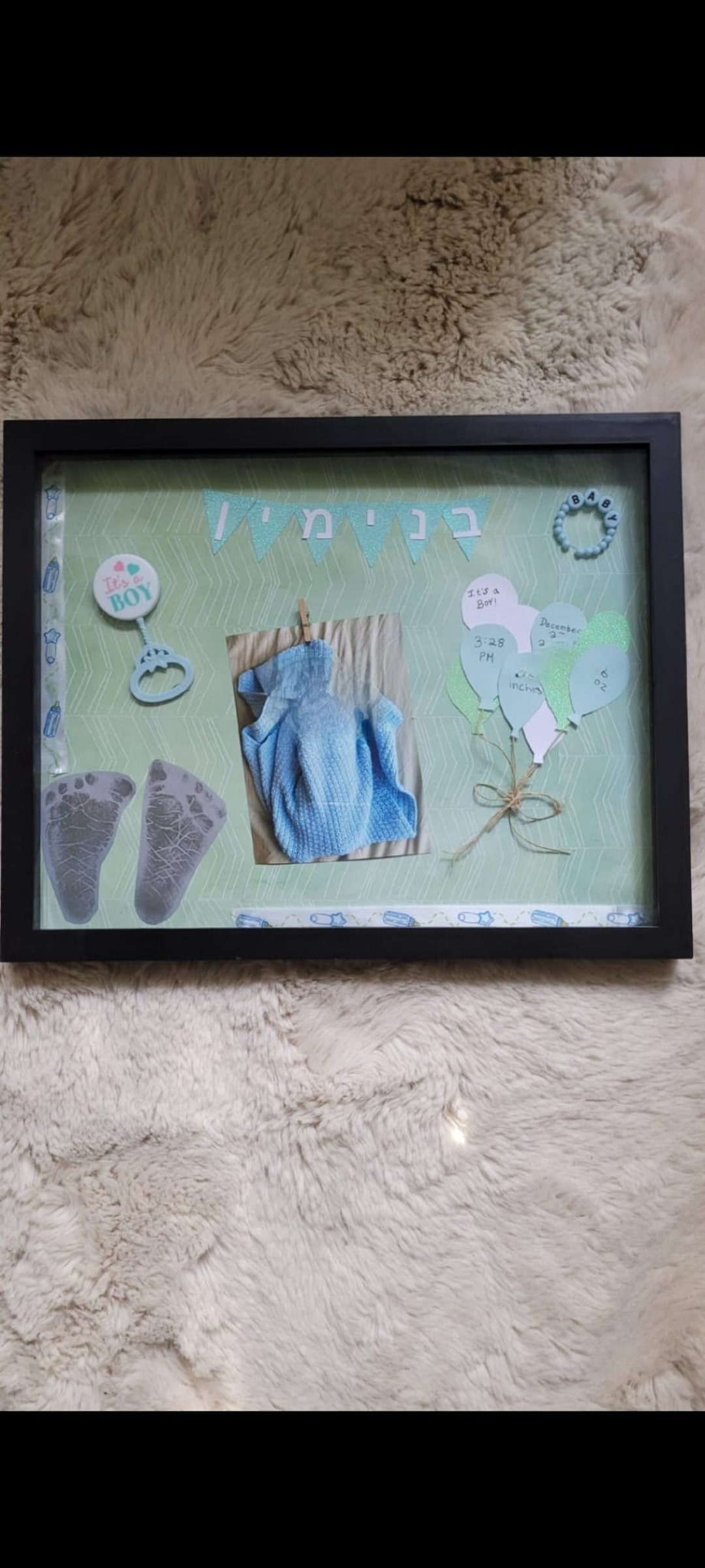 The Baby Box, Shadow Box, Baby Keepsake, Baby Gift, Baby Birth Boxes