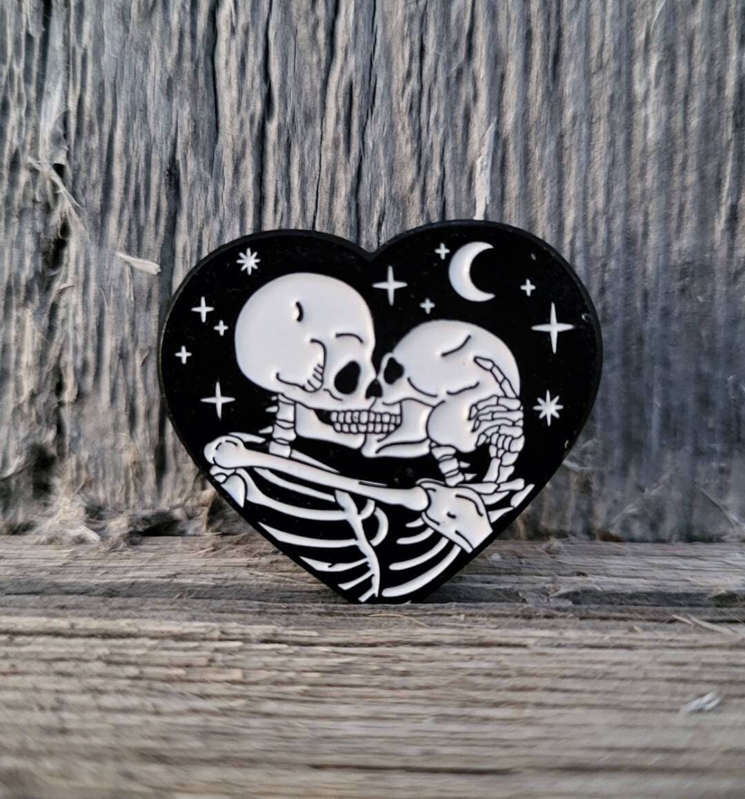 Funny Dark Coffin Enamel Pins Punk Couple Skeleton Forever Brooches Clothes  Lapel Backpack Hat Pin Badges Gothic Gifts Wholesale