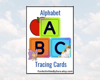 Alphabet tracing cards, Alphabet Flash Cards, Tracing flashcards, Alphabet activities, Tracing game, Preschool tracing, Nursery activity