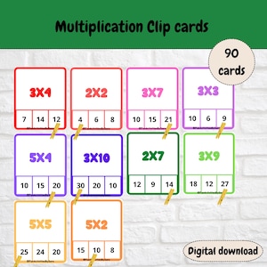Times tables activity clip cards, Maths revision, Printable practice worksheets , KS1 maths, Times tables practice , Homeschool learning