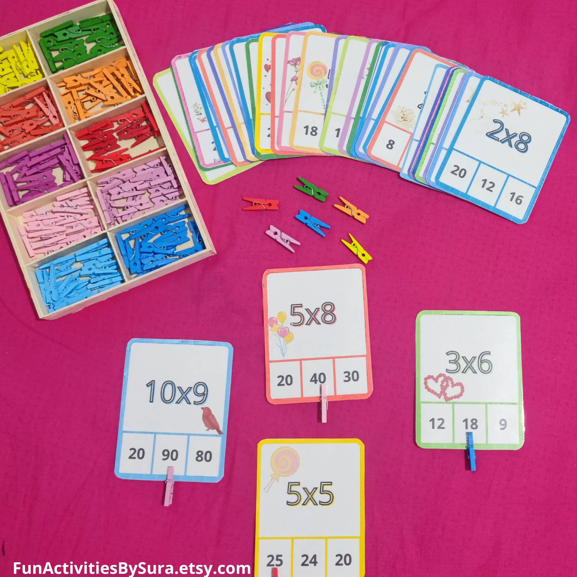 Times Tables Activity Clip Cards, Maths Revision, Printable Practice ...