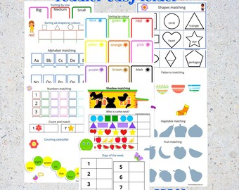Toddler Busy Book Printable, First Learning Binder, Educational Printable, Fun Quiet Book, Homeschool Binder, Busy Books Pages, Preschoolers