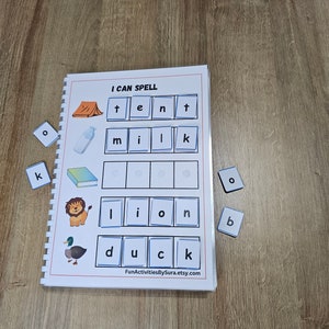 My spelling busy book, spelling game, learning activities, learning to spell, I can spell words, spelling activities, literacy game, spell. image 4