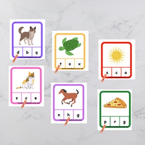 First letter matching clip cards activities, Letter matching, Matching activities, Beginning sound, Letters activities, Clip cards, EYFS image 2