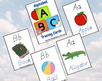 Alphabet tracing cards, Alphabet Flash Cards, Tracing flashcards, Alphabet activities, Tracing game, Preschool tracing, Nursery activity