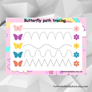 Tracing worksheets, Pre handwriting, EYFS worksheets, pen control, Alphabet tracing, Number tracing, Tracing lines, handwriting practice. image 5