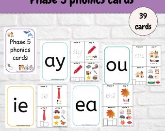 Schede foniche di fase 5, Fonetica, Apprendimento della fonetica, Istruzione parentale, primi anni, suoni delle lettere, fase 5, Istruzione, Flashcard digitali, Alfabetizzazione