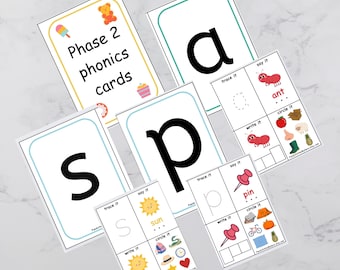 Phase2 phonics cards, Phonics, Learning phonics, Homeschooling, early years, letter sounds, phase 2, Education, Flashcard digital, Literacy